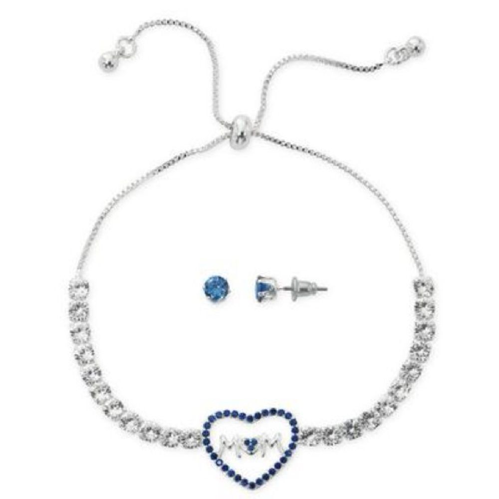 Macy's Silver and Blue Heart Bracelet
